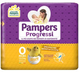 PAMPERS PROGRESSI MICRO PANNOLINI PER BAMBINI 24 PEZZI - Magnumfarma.it