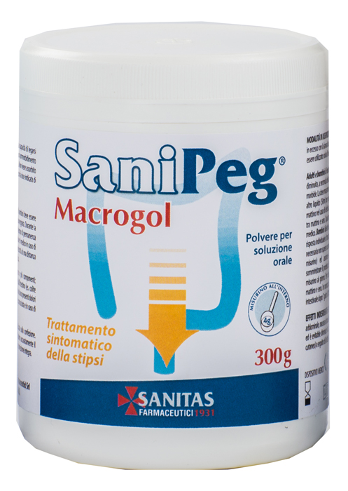 SANIPEG MACROGOL POLVERE PER SOLUZIONE ORALE BARATTOLO 300 G - Magnumfarma.it