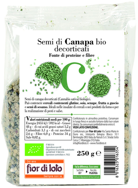 SEMI CANAPA DECORTICATA BIO 250 G - Magnumfarma.it