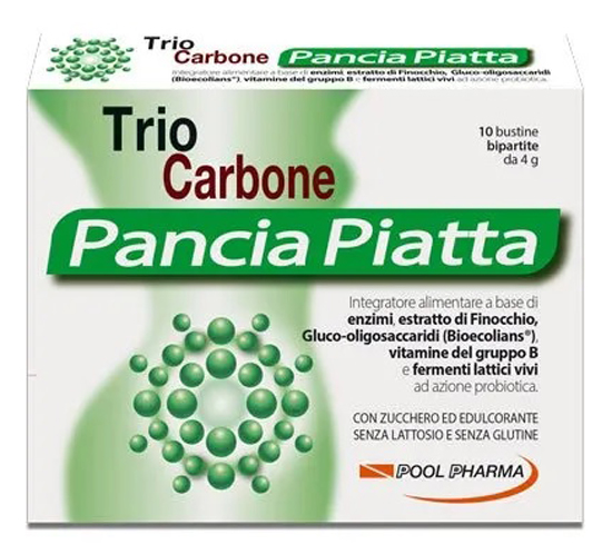 TRIOCARBONE PANCIA PIATTA 10 BUSTINE BIPARTITE 4 G - Magnumfarma.it