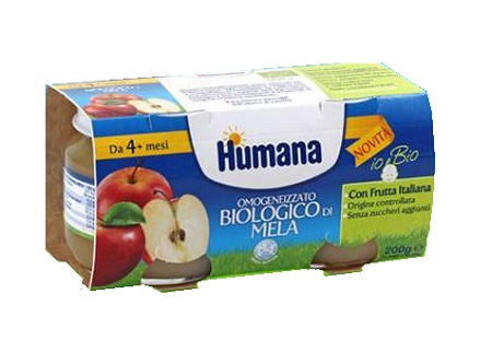 HUMANA OMOGENEIZZATO MELA BIO 2 VASETTI 100G - Magnumfarma.it