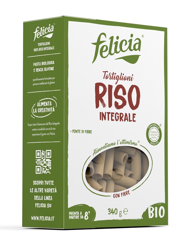 FELICIA BIO RISO INTEGRALE TORTIGLIONI 340 G - Magnumfarma.it