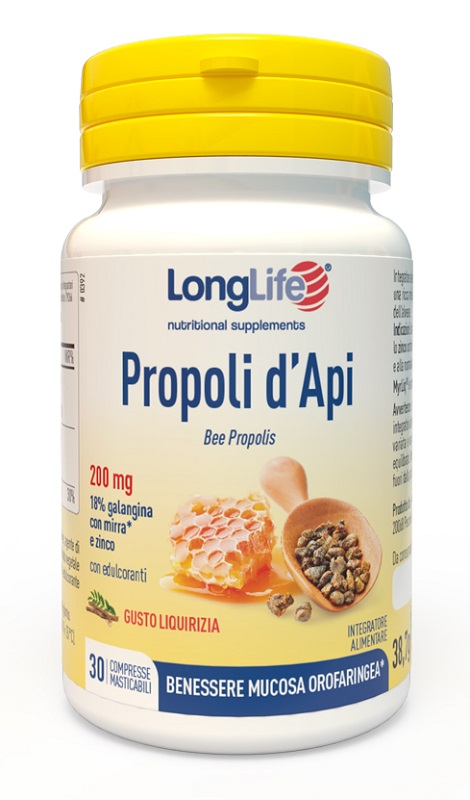 LONGLIFE PROPOLI D'API 30 COMPRESSE MASTICABILI - Magnumfarma.it