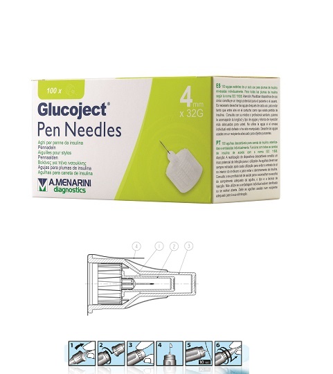 AGO PER PENNA DA INSULINA GLUCOJECT LUNGHEZZA 4 MM GAUGE 32 100 PEZZI - Magnumfarma.it