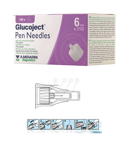AGO PER PENNA DA INSULINA GLUCOJECT LUNGHEZZA 6 MM GAUGE 31 100 PEZZI - Magnumfarma.it