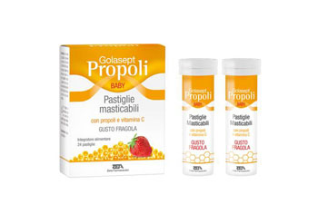 GOLASEPT PROPOLI BABY 24 COMPRESSE MASTICABILI FRAGOLA - Magnumfarma.it