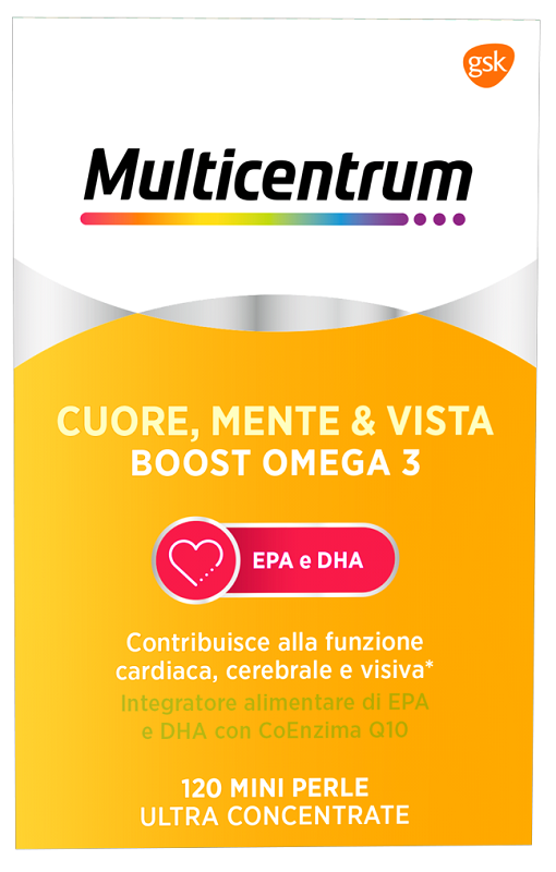 MULTICENTRUM CUORE MENTE E VISTA BOOST OMEGA 3 120 MINI PERLE - Magnumfarma.it