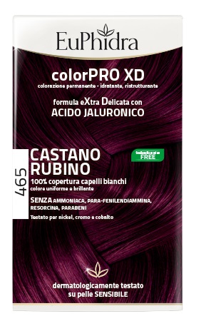 EUPHIDRA COLORPRO XD 465 CAST RUBINO GEL COLORANTE CAPELLI IN FLACONE + ATTIVANTE + BALSAMO + GUANTI - Magnumfarma.it
