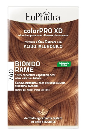 EUPHIDRA COLORPRO XD 740 BIONDO RAME GEL COLORANTE CAPELLI IN FLACONE + ATTIVANTE + BALSAMO + GUANTI - Magnumfarma.it