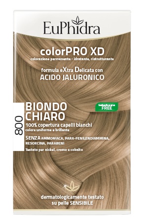 EUPHIDRA COLORPRO XD 800 BIONDO CHIARO GEL COLORANTE CAPELLI IN FLACONE + ATTIVANTE + BALSAMO + GUANTI - Magnumfarma.it