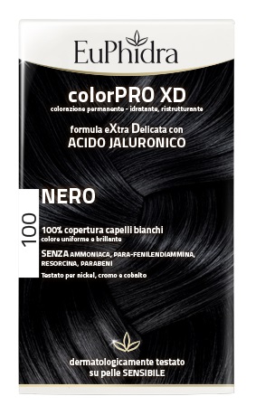 EUPHIDRA COLORPRO XD 100 NERO GEL COLORANTE CAPELLI IN FLACONE + ATTIVANTE + BALSAMO + GUANTI - Magnumfarma.it