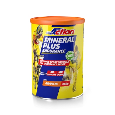 PROACTION MINERAL PLUS ENERGETICO E SALINO ISOTONICO ALL'ARANCIA 450 G - Magnumfarma.it