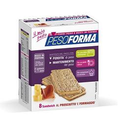 PESOFORMA SANDWICH PROSCIUTTO/FORMAGGIO 4 PASTI 8 PEZZI X 25 G - Magnumfarma.it
