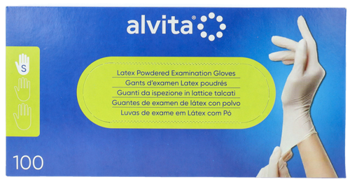 GUANTI DA ISPEZIONE ALVITA IN LATTICE TALCATI S 100 PEZZI - Magnumfarma.it