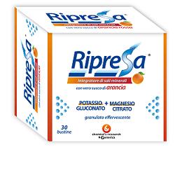 RIPRESA 30BUST 10G INTEGRATORE ALIMENTARE DI MAGNESIO E POTASSIO BUSTINE EFFERVESCENTI UTILE NEGLI STATI DI STANCHEZZA - Magnumfarma.it
