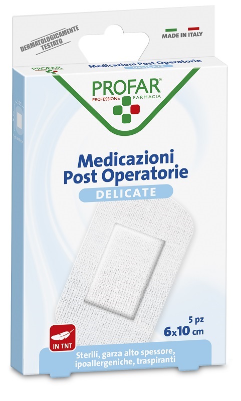 MEDICAZIONE POST OPERATORIA STERILE GARZA ANTIADERENTE 6X10 CM 5 PEZZI PROFAR - Magnumfarma.it