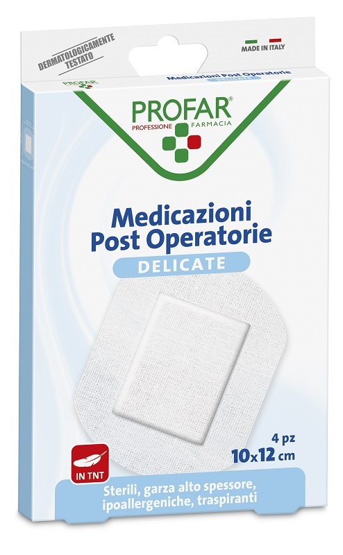MEDICAZIONE POST OPERATORIA STERILE GARZA ANTIADERENTE 10X12 CM 4 PEZZI PROFAR - Magnumfarma.it