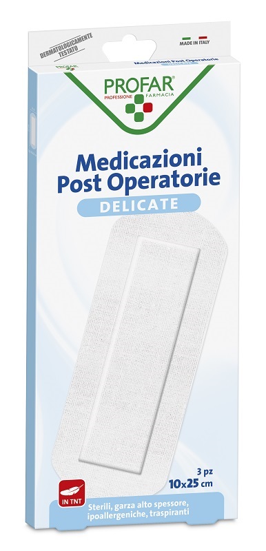 MEDICAZIONE POST OPERATORIA STERILE GARZA ANTIADERENTE 10X25 CM 3 PEZZI PROFAR - Magnumfarma.it