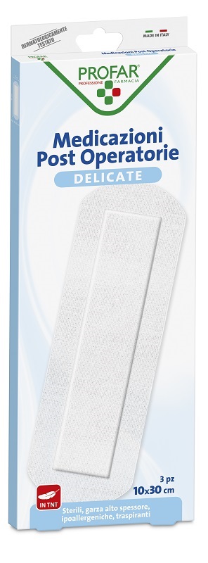 MEDICAZIONE POST OPERATORIA STERILE GARZA ANTIADERENTE 10X30 CM 3 PEZZI PROFAR - Magnumfarma.it
