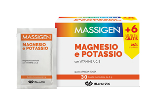 MASSIGEN MAGNESIO POTASSIO 24+6 BUSTINE 6 G - Magnumfarma.it