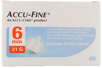 AGO PER PENNA DA INSULINA ACCU-FINE PEN NEEDLE ACCU-CHEK GAUGE 31 X 6MM 100 PEZZI - Magnumfarma.it