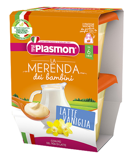 PLASMON LA MERENDA DEI BAMBINI MERENDE LATTE VANIGLIA ASETTICO 2 X 120 G - Magnumfarma.it