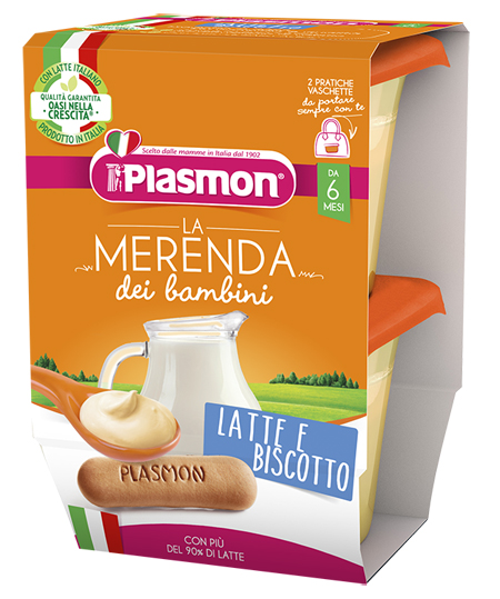 PLASMON LA MERENDA DEI BAMBINI MERENDE LATTE BISCOTTO ASETTICO 2 X 120 G - Magnumfarma.it