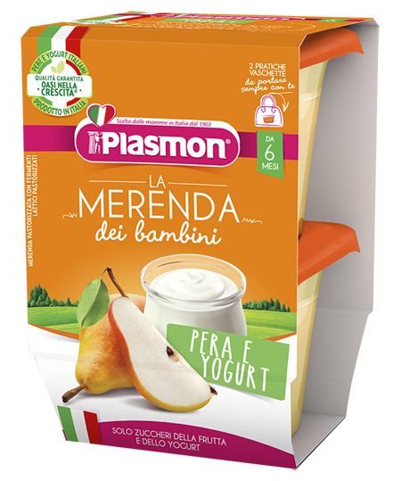 PLASMON LA MERENDA DEI BAMBINI SAPORI DI NATURA PERA YOGURT ASETTICO 2 X 120 G - Magnumfarma.it