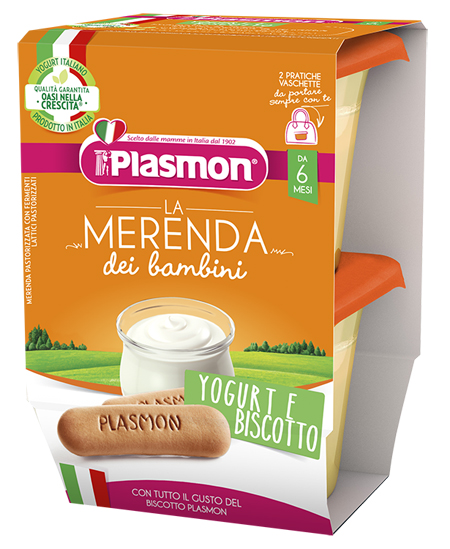 PLASMON LA MERENDA DEI BAMBINI SAPORE DI NATURA YOGURT BISCOTTO ASETTICO 2 X 120 G - Magnumfarma.it