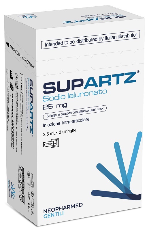 SIRINGA PRERIEMPITA INTRA-ARTICOLARE SUPARTZ ACIDO IALURONICO 25 MG 2,5 ML 3 PEZZI - Magnumfarma.it