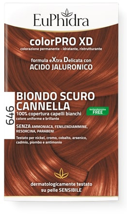EUPHIDRA COLORPRO GEL COLORANTE CAPELLI XD 646 CANNELLA 50 ML IN FLACONE + ATTIVANTE + BALSAMO + GUANTI - Magnumfarma.it