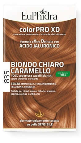 EUPHIDRA COLORPRO GEL COLORANTE CAPELLI XD 835 CARAMELLO 50 ML + ATTIVANTE + BALSAMO + GUANTI - Magnumfarma.it
