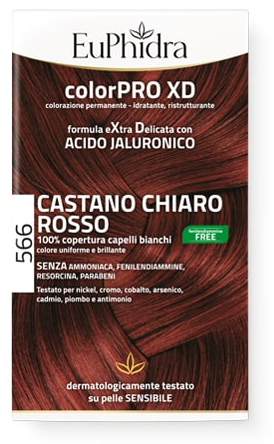 EUPHIDRA COLORPRO GEL COLORANTE CAPELLI XD 566 CASTANO CHIARO ROSSO 50 ML + ATTIVANTE + BALSAMO + GUANTI - Magnumfarma.it