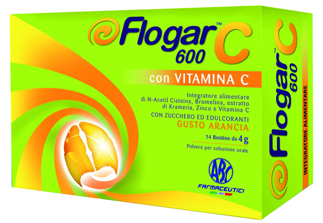 FLOGAR  C 600 CON VITAMINA C 14 BUSTINE GUSTO ARANCIA - Magnumfarma.it
