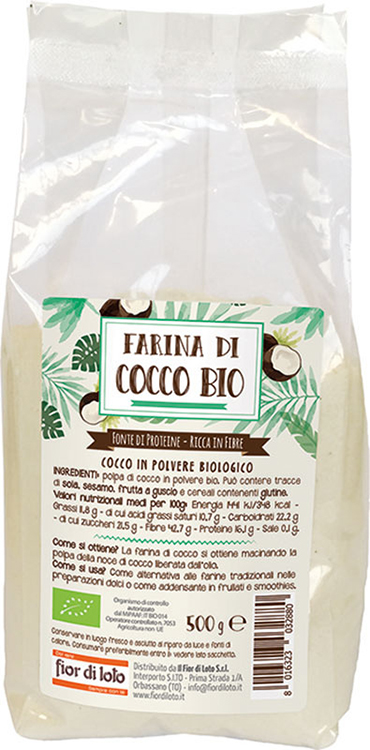 FIOR DI LOTO FARINA DI COCCO BIO 500 G - Magnumfarma.it