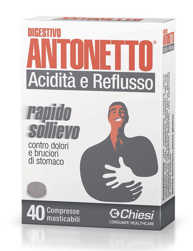 DIGESTIVO ANTONETTO ACIDITA' E REFLUSSO 40 COMPRESSE MASTICABILI - Magnumfarma.it