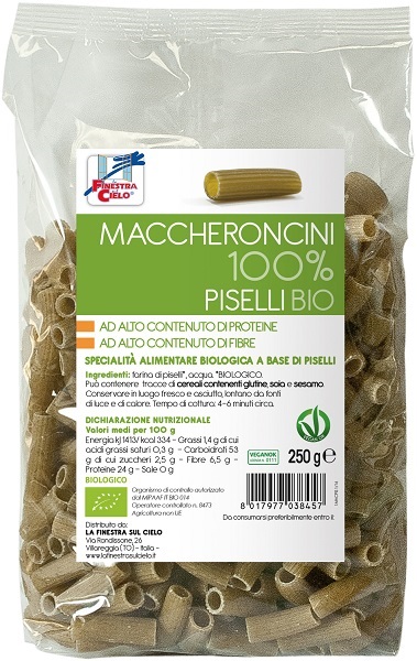 LA FINESTRA SUL CIELO MACCHERONCINI PISELLI 100% BIO 250 G - Magnumfarma.it