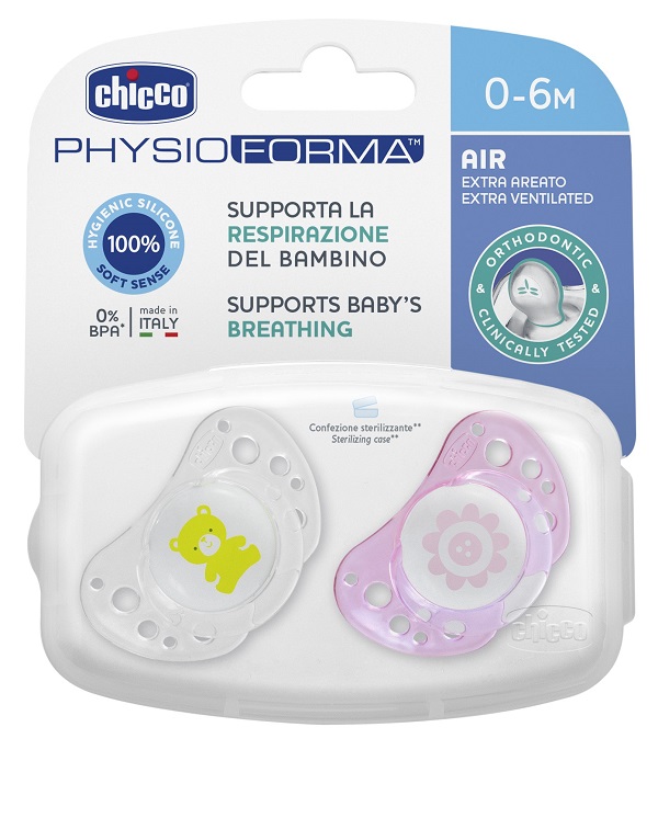 CHICCO SUCCHICCO AIR GIRL SILICONE 0-6 MESI 2 PEZZI - Magnumfarma.it