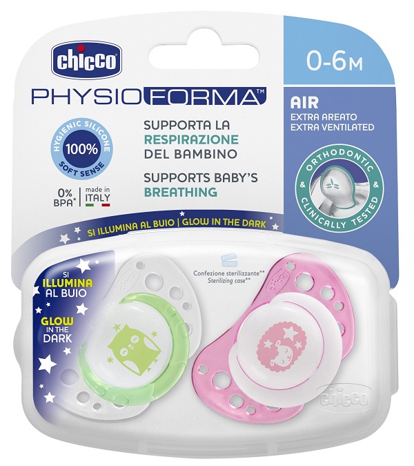 CHICCO SUCCHICCO AIR LUM SILICONE 0-6 MESI 2 PEZZI - Magnumfarma.it