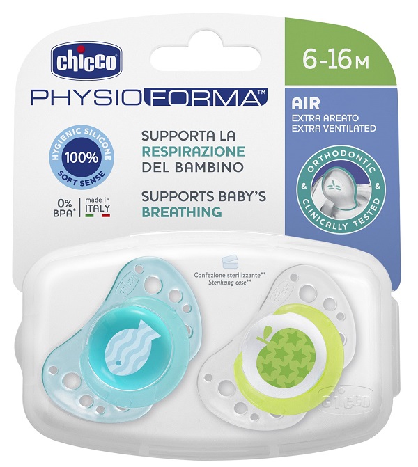 CHICCO SUCCHIETTO AIR BOY IN SILICONE 6-16 MESI 2 PEZZI - Magnumfarma.it