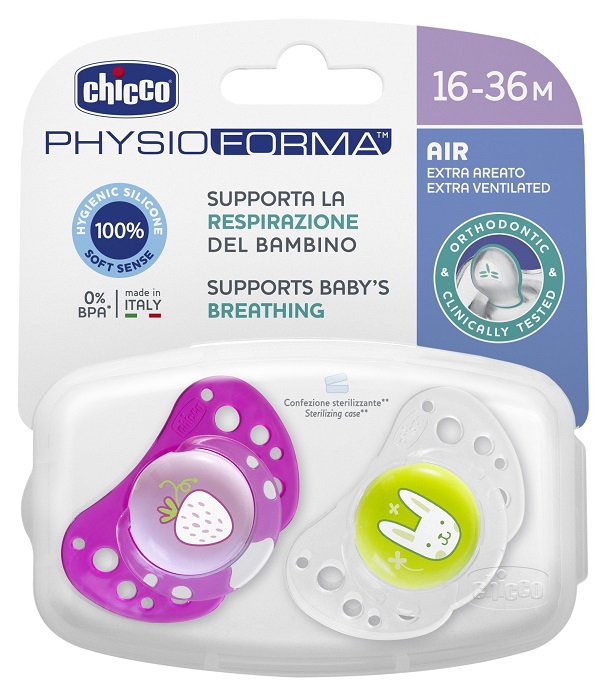 CHICCO SUCCHIETTO AIR GIRL IN SILICONE 16-36 MESI 2 PEZZI - Magnumfarma.it