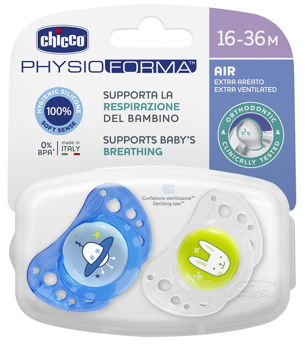 CHICCO SUCCHIETTO AIR BOY IN SILICONE 16-36 MESI 2 PEZZI - Magnumfarma.it