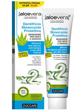 ALOEVERA2 DENTIFRICIO SBIANCANTE PROTETTIVO CON STEVIA 100 ML - Magnumfarma.it