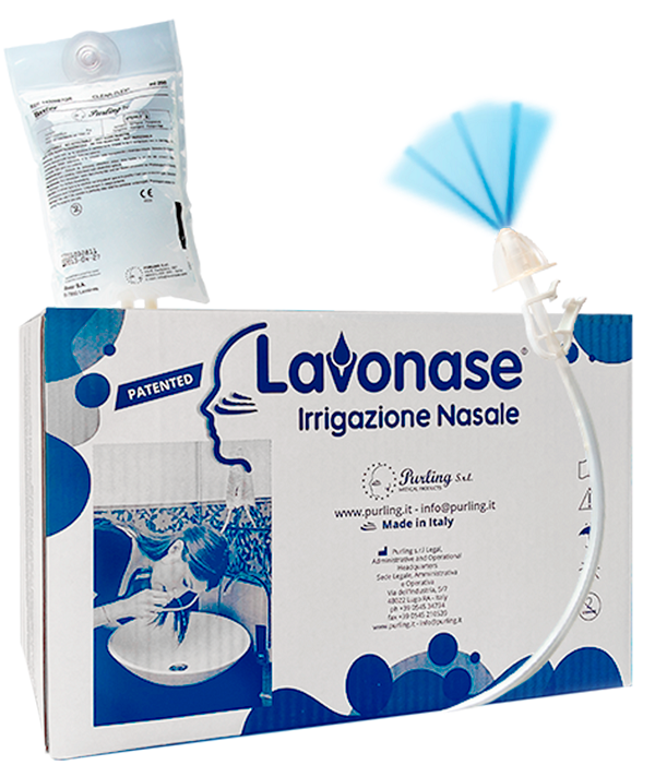 LAVONASE 2 BLISTER STERILI + 10 SACCHE SOLUZIONE FISIOLOGICAPER LAVAGGI NASALI + 1 CLAMP + 1 VENTOSA - Magnumfarma.it