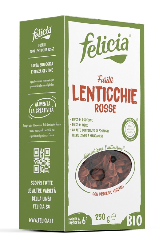 FELICIA BIO FUSILLI DI LENTICCHIE ROSSE 250 G - Magnumfarma.it