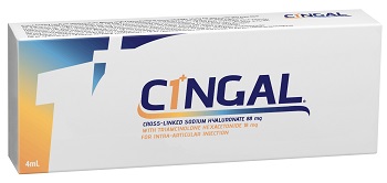 SIRINGA PRERIEMPITA INTRA ARTICOLARE CINGAL 4 ML 22MG/ML ACIDO RETICOLATO CON 4,5 MG/ML TRIAMCINOLONE ESACETONIDE - Magnumfarma.it