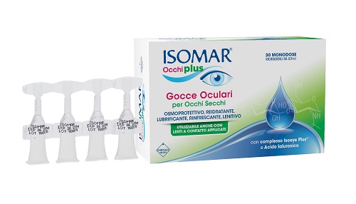 ISOMAR OCCHI PLUS GOCCE OCULARI PER OCCHI SECCHI ALL'ACIDO IALURONICO 0,25% 30 FLACONCINI MONODOSE - Magnumfarma.it