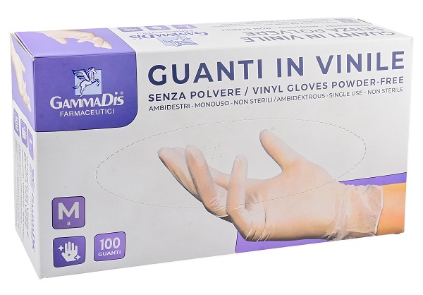 GUANTI VINILE SENZA POLVERE MEDIUM 100 PEZZI GAMMADIS - Magnumfarma.it