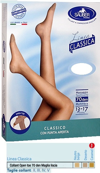 SAUBER COLLANT OPEN TOE MAGLIA LISCIA 70 DEN COLORE NEUTRO BEIGE TAGLIA 2 LINEA CLASSICA - Magnumfarma.it
