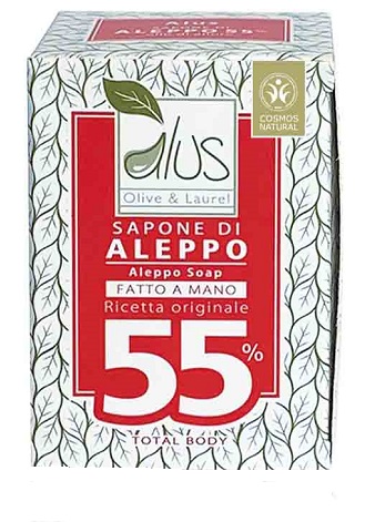 ALUS OLIVE & LAUREL SAPONE DI ALEPPO FATTO A MANO 55% 200 G - Magnumfarma.it